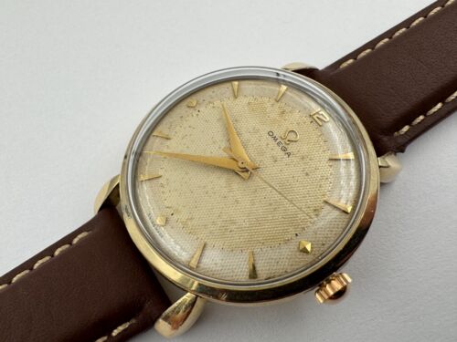 Vintage OMEGA 2720-5 SC Gold Plated 80 Mic Waffle Dial Manual Cal Ω 283 - 35 mm
