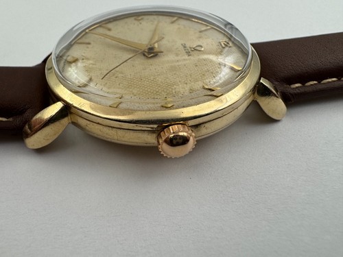 Vintage OMEGA 2720-5 SC Gold Plated 80 Mic Waffle Dial Manual Cal Ω 283 - 35 mm