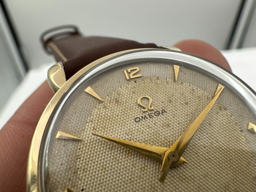 Vintage OMEGA 2720-5 SC Gold Plated 80 Mic Waffle Dial Manual Cal Ω 283 - 35 mm