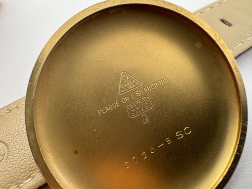 Vintage OMEGA 2720-5 SC Gold Plated 80 Mic Waffle Dial Manual Cal Ω 283 - 35 mm