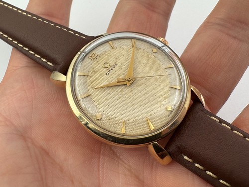 Vintage OMEGA 2720-5 SC Gold Plated 80 Mic Waffle Dial Manual Cal Ω 283 - 35 mm