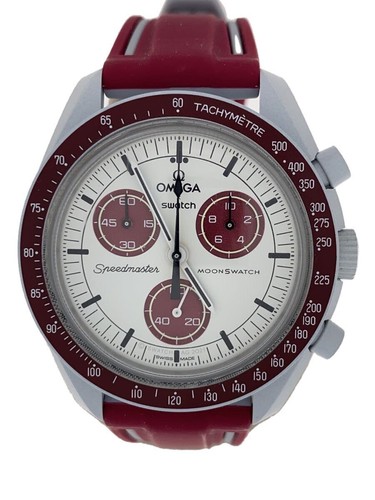 Omega Digital Quartz Rubber Watch Used, Unisex, Silver Dial From Japan