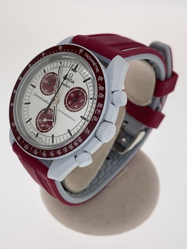 Omega Digital Quartz Rubber Watch Used, Unisex, Silver Dial From Japan
