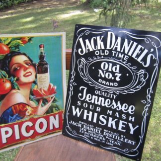 LOT (2) PLAQUES PUBLICITAIRES " PICON & JACK DANIEL'S TOLE PARFAIT ETAT !