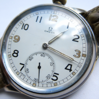 Luxury Big Swiss OMEGA cal. 38.5 LT Mens watch Military style nickel plated case