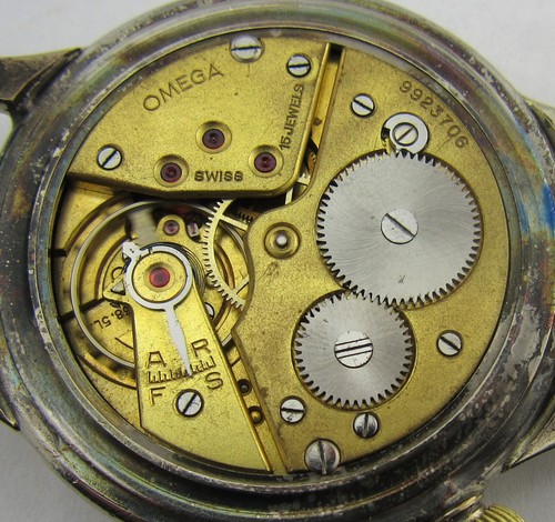 Luxury Big Swiss OMEGA cal. 38.5 LT Mens watch Military style nickel plated case