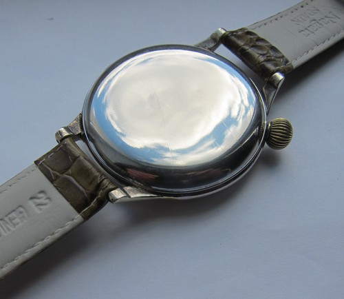 Luxury Big Swiss OMEGA cal. 38.5 LT Mens watch Military style nickel plated case