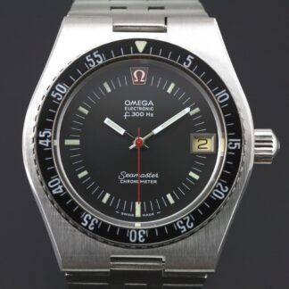 Vintage Omega Seamaster F300Hz Divers Electronic Men`s Black Date Jumbo Watch