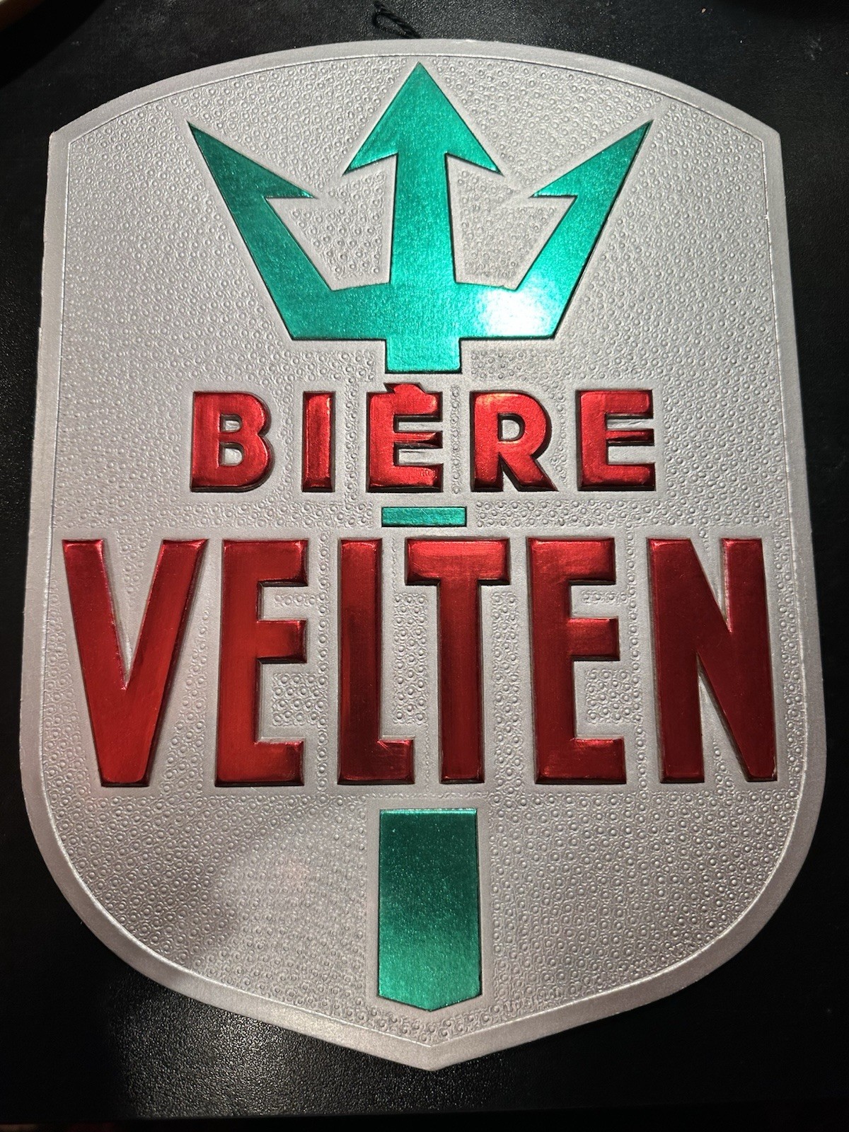 Rare Plaque publicitaire Carton Bière Velten Lyon Épicerie D’antan