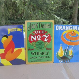 LOT (3) PLAQUES PUBLICITAIRES TOLE 40 X 30 PARFAIT ETAT