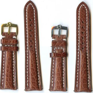 MB Véritable Marron Bracelet Alligator 20MM Ou 22MM & Gen. Omega Boucle Acier Or