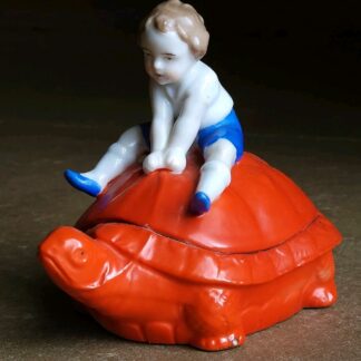 Boite Epoque  Art Deco Porcelaine Ceramique Tortue Schildkrote 1930 Tortoise