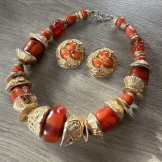 Rare Imposante Parure Créateur Kalinger Paris - Collier Et Boucles D’oreilles