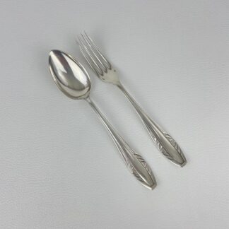 Couvert Cadet Décoré D’arcs De Cercle En Argent Massif 800 Style Art Déco