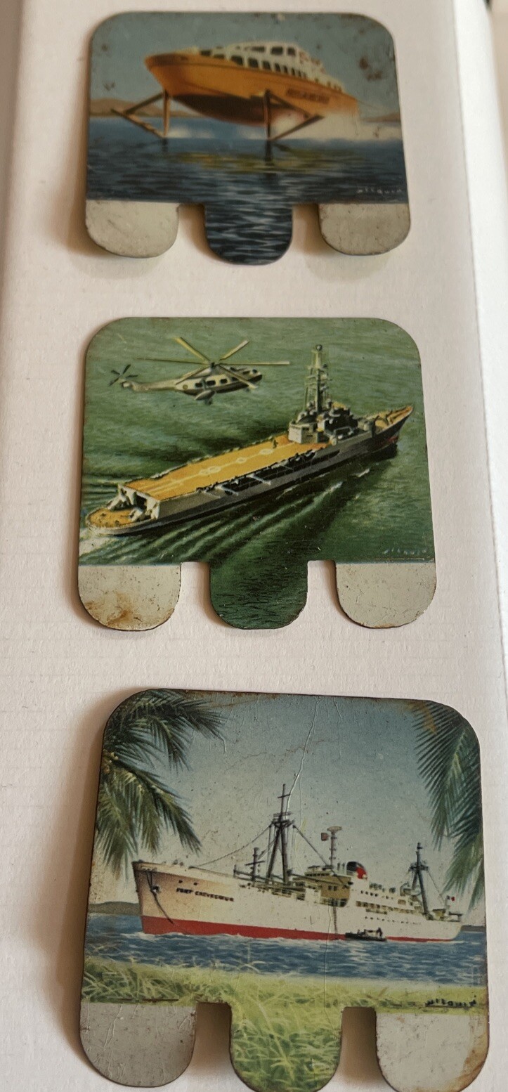 Lot 3 Plaques Publicitaires Métal Peint Bateaux Huilor