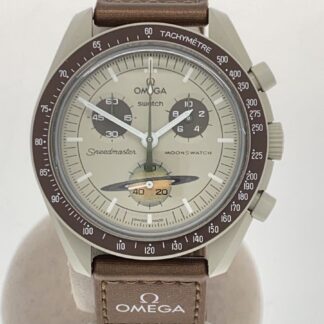 Omega Quartz Digital-Analog Nylon Wristwatch Cream Used From Japan