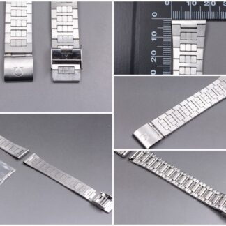 Vintage ◆Exc5◆ Bracelet OMEGA N°11 Argent Acier Inoxydable 18mm Bracelet Mont...