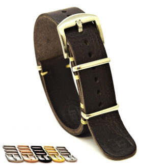 Bracelet montre NATO en cuir,Zulu militaire strap,adapté la Omega,18/20/22/24 mm