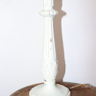 ANCIEN PIED DE LAMPE EN BOIS BLANCHI 32.5 cm