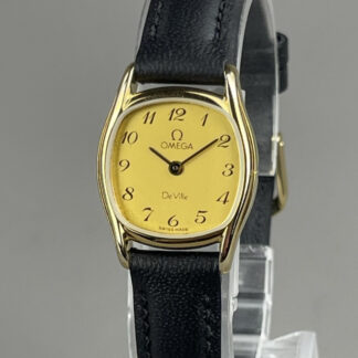 OMEGA De Ville 591.0158 Ladies Vintage Watch Gold New battery New Leather Band