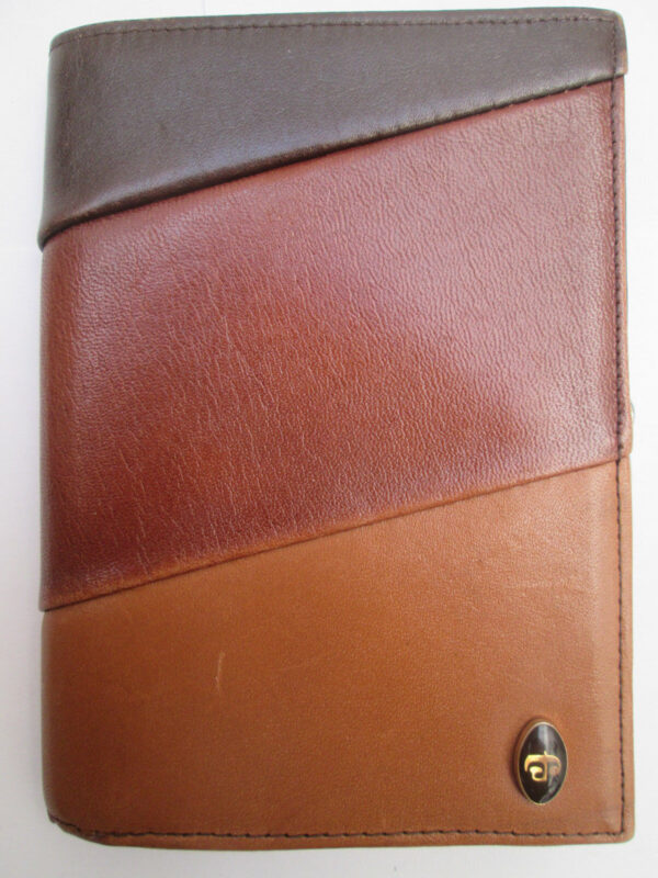 Portefeuille-porte-monnaie Vintage En Cuir Noir - Années 70 - Unisexe - T BEG