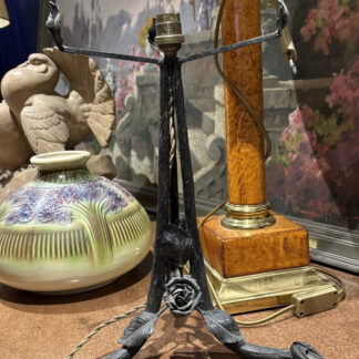 Ancien grand pied de lampe art nouveau art deco en fer forgé