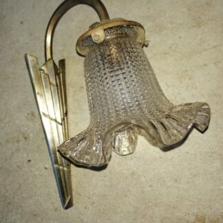 BUF1 -  Joli applique art déco bronze nickelé tulipe verre