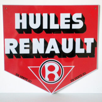 Plaque publicitaire en métal huiles RENAULT En vente ICI