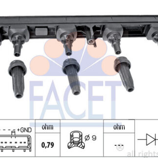 Bobine d'allumage FACET 9.6376 PEUGEOT 407/407 SW/407 SW/EXPERT TEPEE/407 SW/307