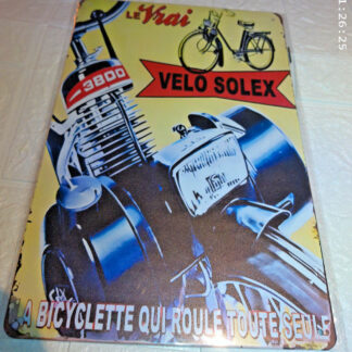 Plaque Métal Tôlée Vintage 20X30 VELO SOLEX 3800 LE VRAI Neuf NEWS Grih
