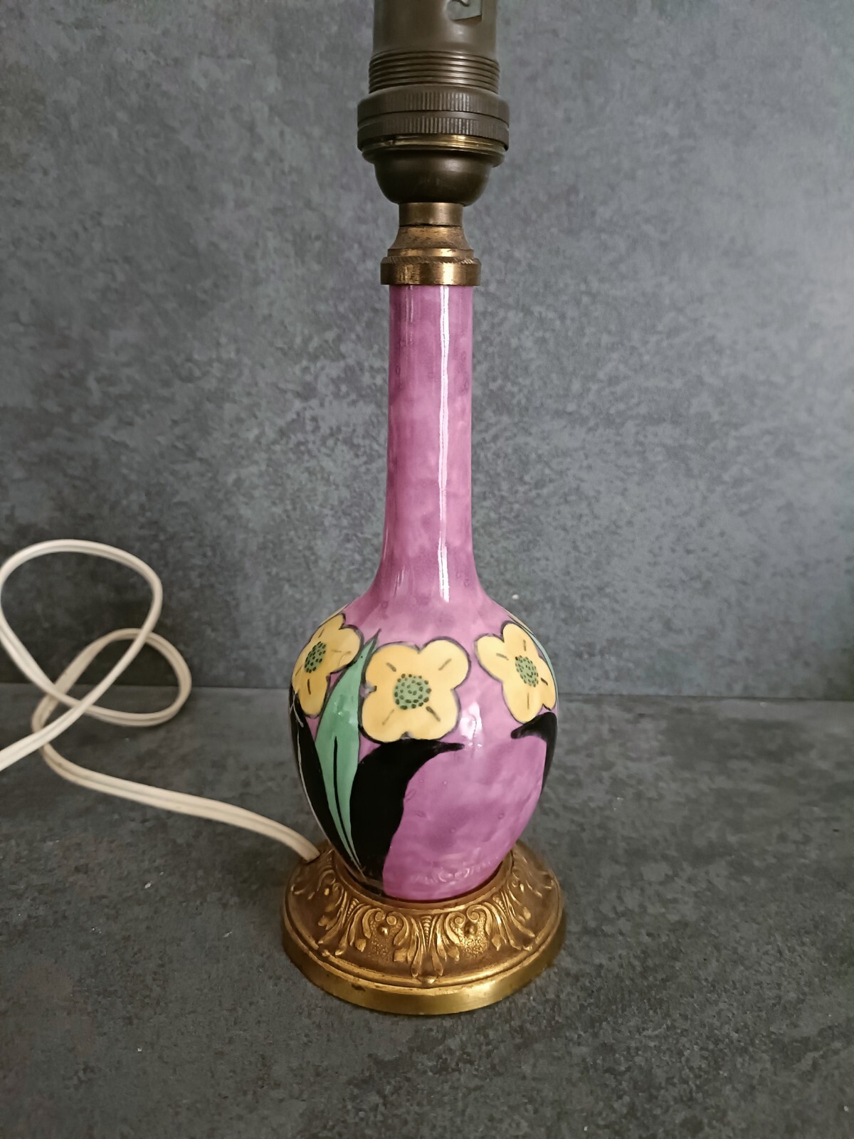 Lampe Art Déco en Céramique Ancienne,