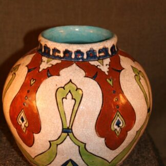 céramique vase boule peinture émaillée art déco **