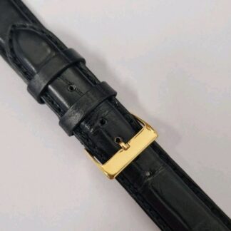 Bracelet de montre en Croco Cuir Veritable 18mm Noir