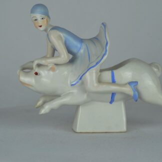 Coupelle Figurine Cochon Baigneuse Pin-up Sexy Style Art Deco-allemand Style Art