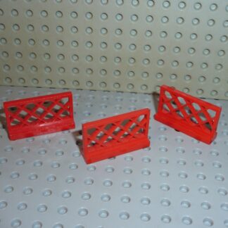 3 x Barrière LEGO Red Fence ref 3185 / set 9650/1074/704/994/4556/6376/346/7822