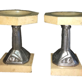 Paire de vide-poches Art Déco 1925 marbre et régule