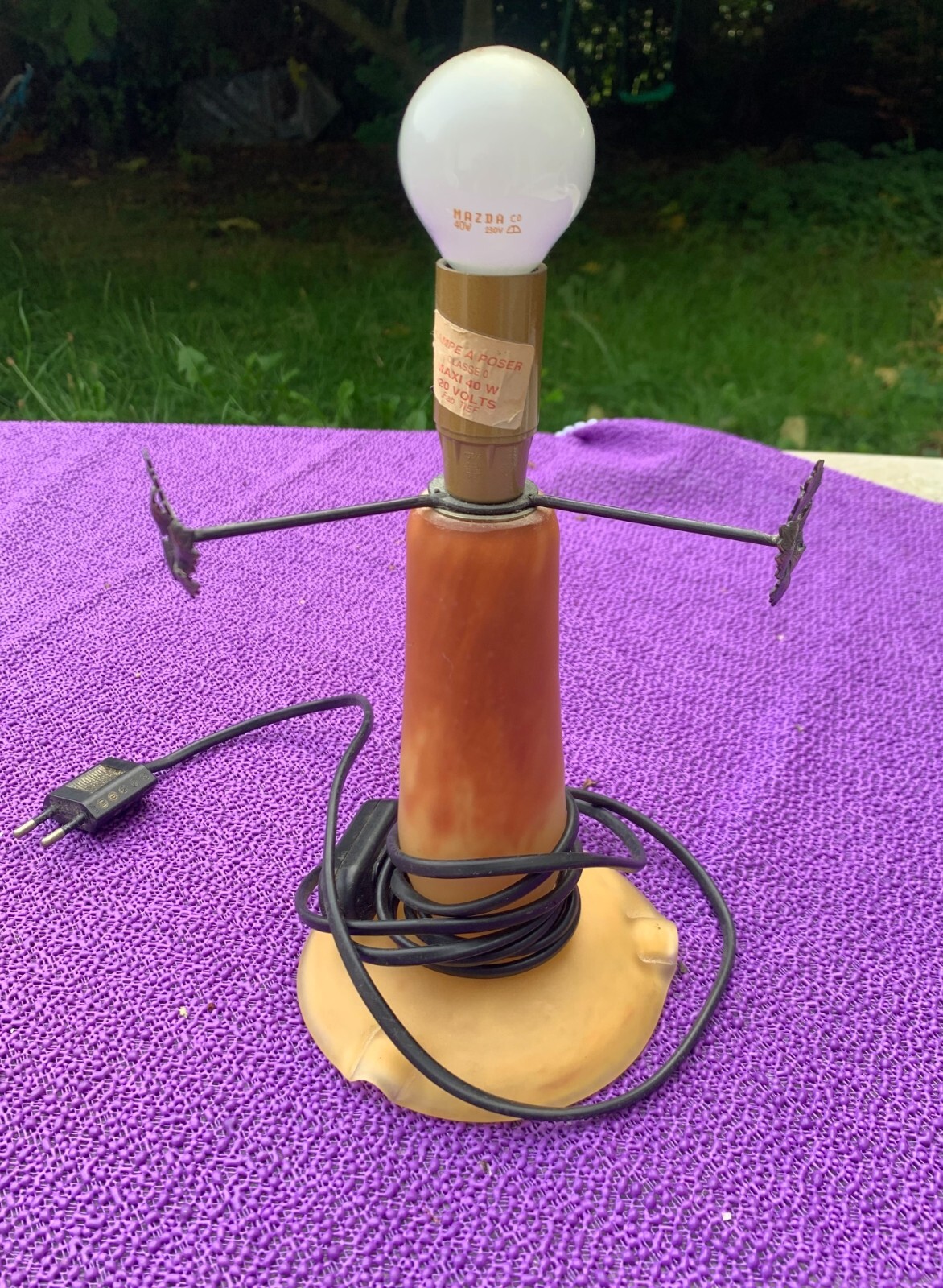 pied de lampe en pate de verre