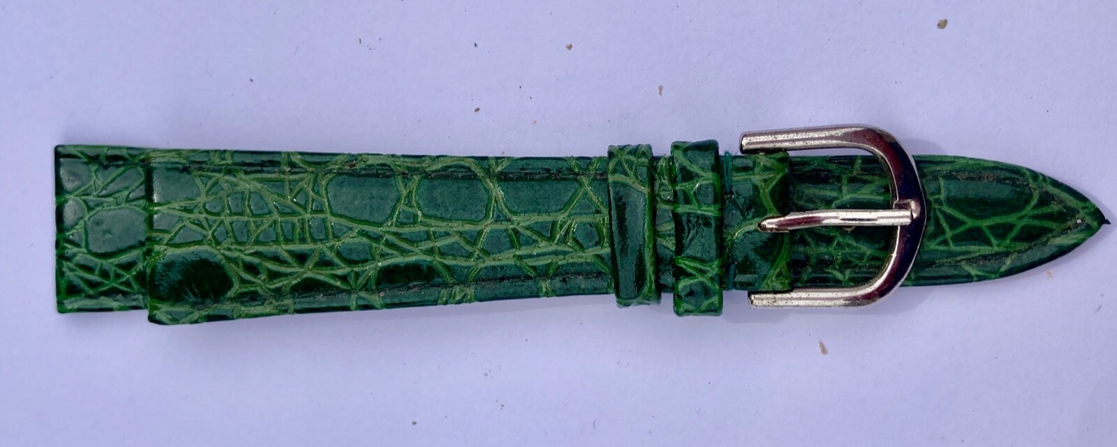bracelet montre - cuir vert - vintage - 18 mm - N°61