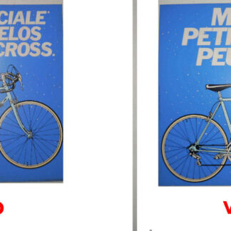 Lot de 2 x plaques publicitaires en carton vintage Peugeot