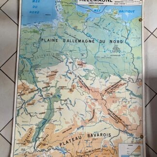 ancienne carte affiche scolaire d'école MDI plastifiée Allemagne