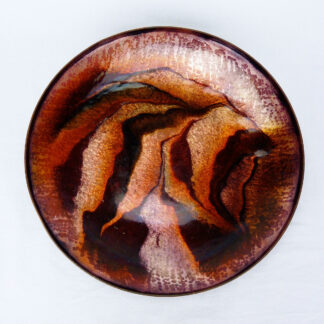 Emaillé  dédicacé Art deco Norvège Suède Diamètre : 30,7 cm / Poids : 1,6 kg