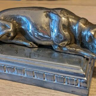 Presse-papiers Publicitaire Art Deco - Fonte Argenté - Lévrier - L.TILLET