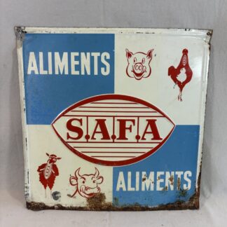 ANCIENNE PLAQUE PUBLICITAIRE S.A.F.A ALIMENTS ANIMAUX