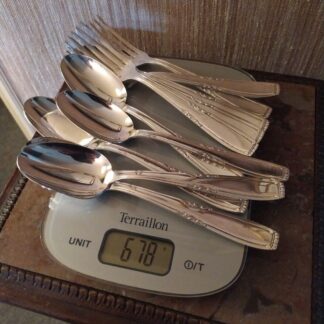 5 Couverts de Table Style Art Déco Métal Argenté