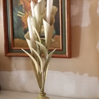 Bougeoir DESIGN en métal fait main de 66 cm haut