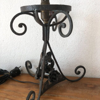 Superbe et Ancien pied de lampe Fer forgé art déco beau décor de roses BRANDT **