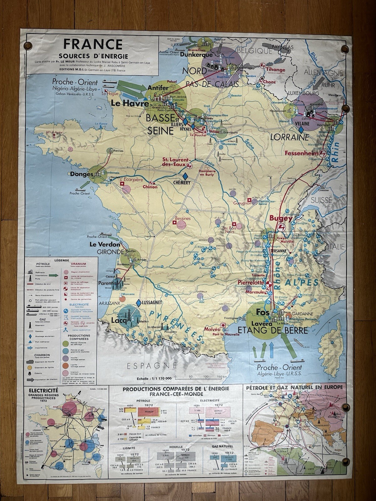 Affiche scolaire plastifiée R/V - France Énergies / Métallurgie