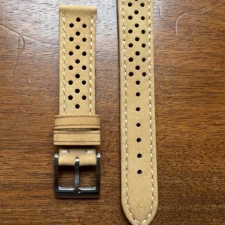 Bracelet de montre en cuir beige mat type rallye 18mm neuf