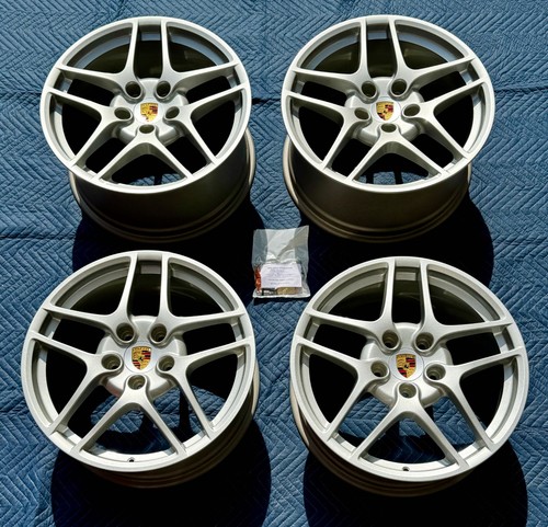 4 OEM 19" Porsche 987/997 Carrera S II Wheels (REFINISHED Silver) + caps + TPMS