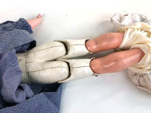 Antique Simon Halbig SH 1070 22" Leather Body Doll – Image 4